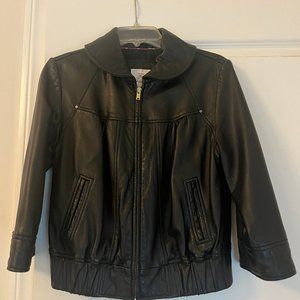 Genuine Black Leather Jacket, Size Small